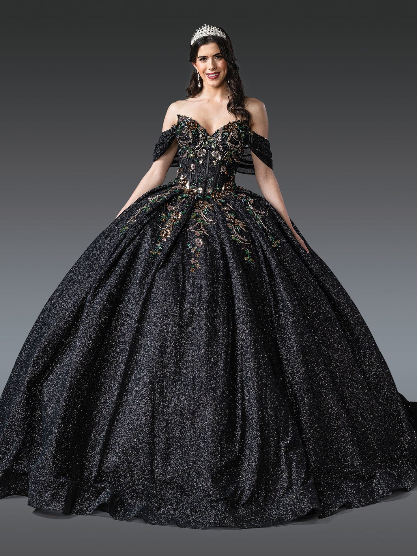 Luxurious Off-Shoulder Ball Gown Quinceañera Dress with Intricate Embroidery and Beaded Bodice Quinceanera Dress