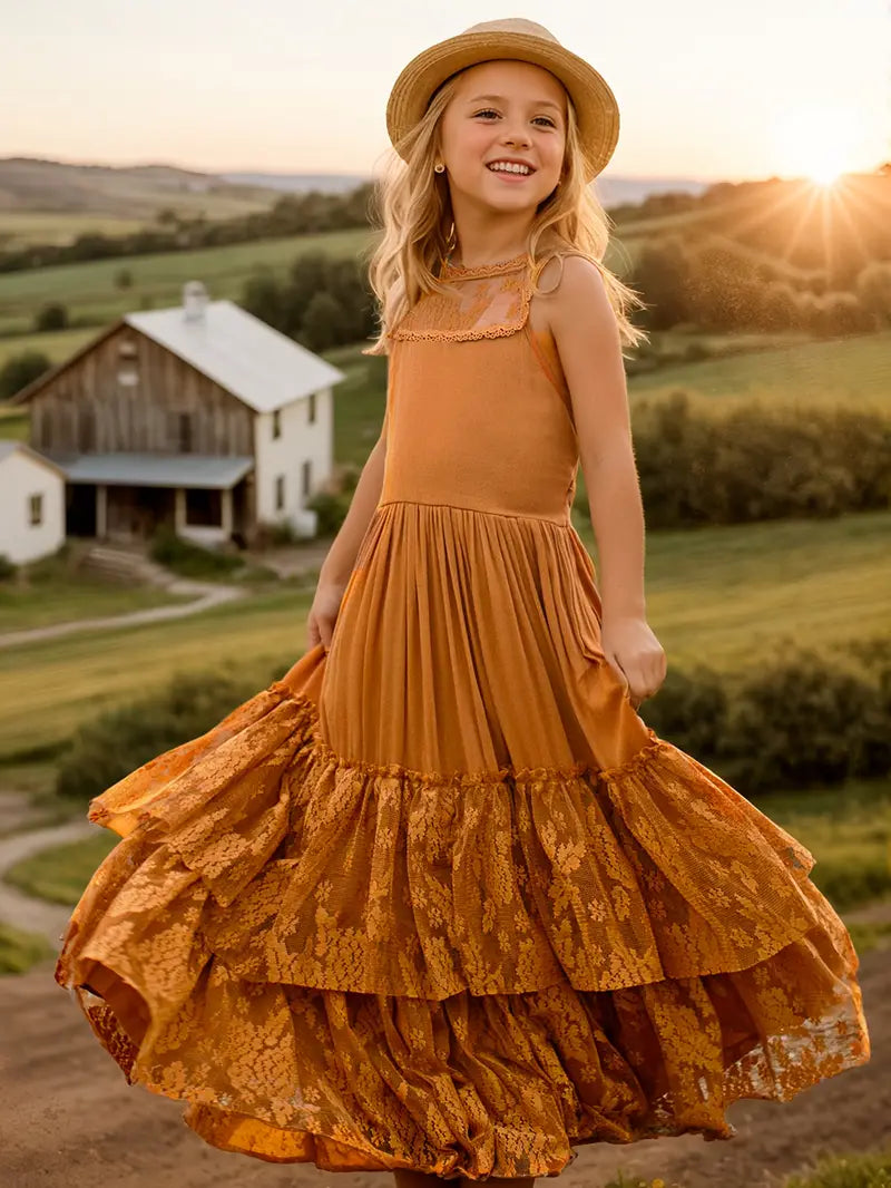Arianny Summer Dress - Girls' Halter Lace Maxi Dress - Backless -Light Arianny Summer Dress - Girls' Halter Lace Maxi Dress - Backless -Light