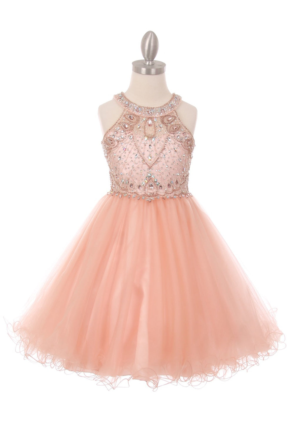 STYLE NO : 5022 Radiant Rhinestone Halter Party Dress