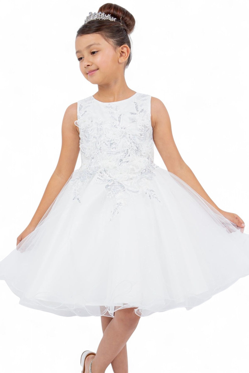 STYLE NO : 9150 super cute butterfly lace dress with glitter tulle dress
