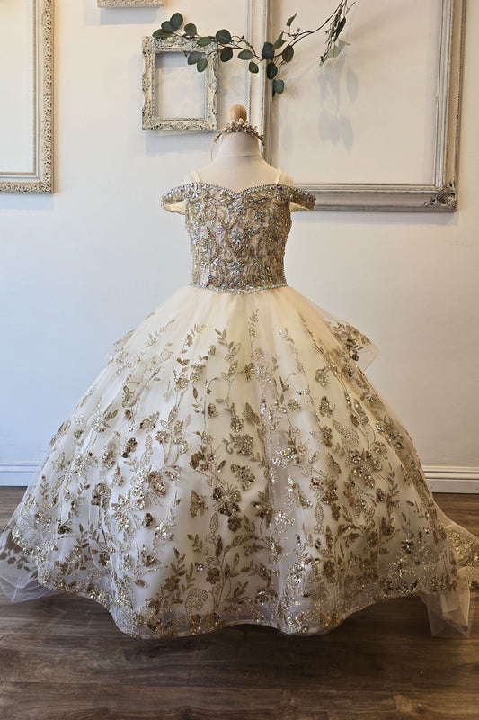 Detachable Train With Stones and Gems Mini Quince Dress Style #PK1041