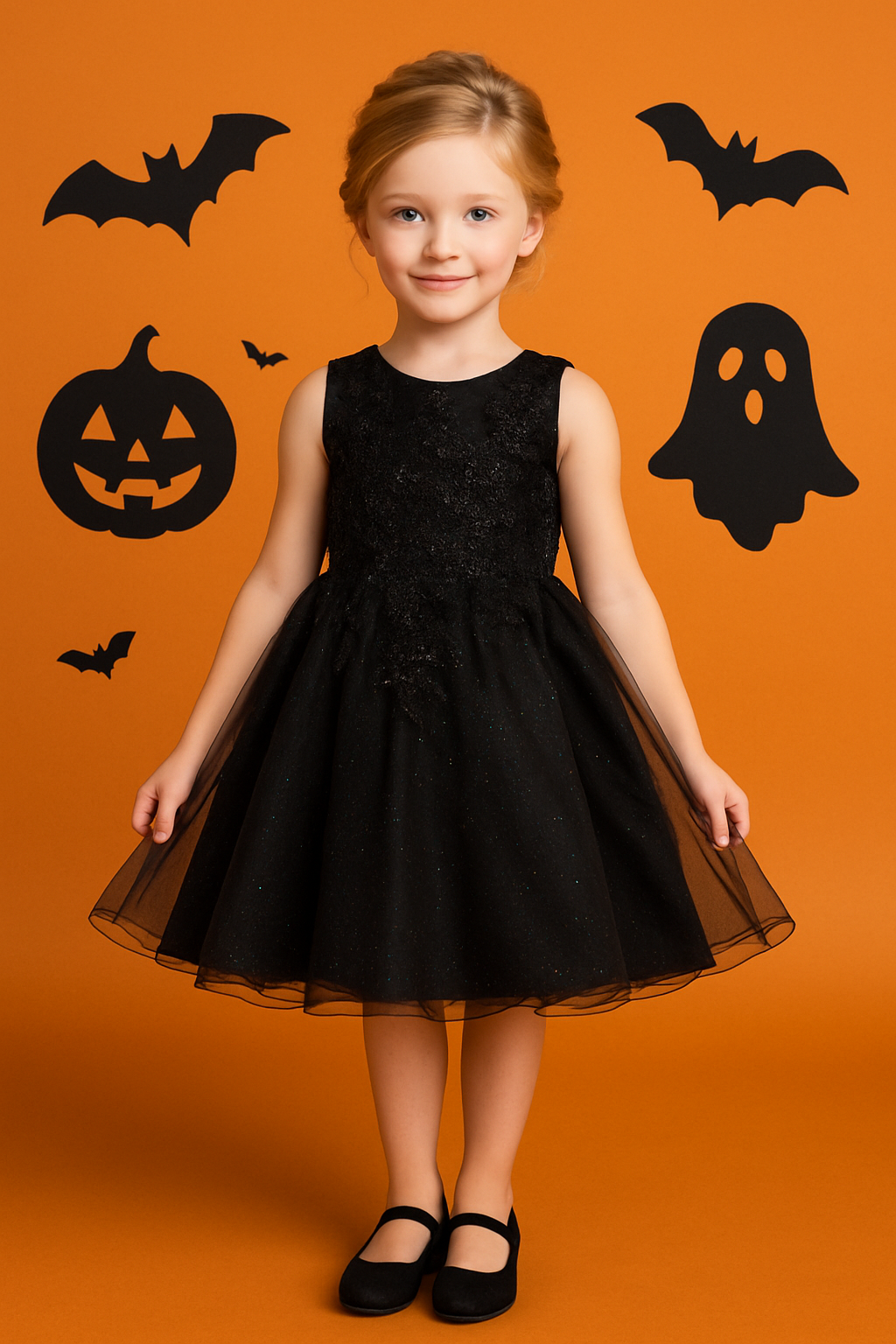 STYLE NO : 9150 super cute butterfly lace dress with glitter tulle dress