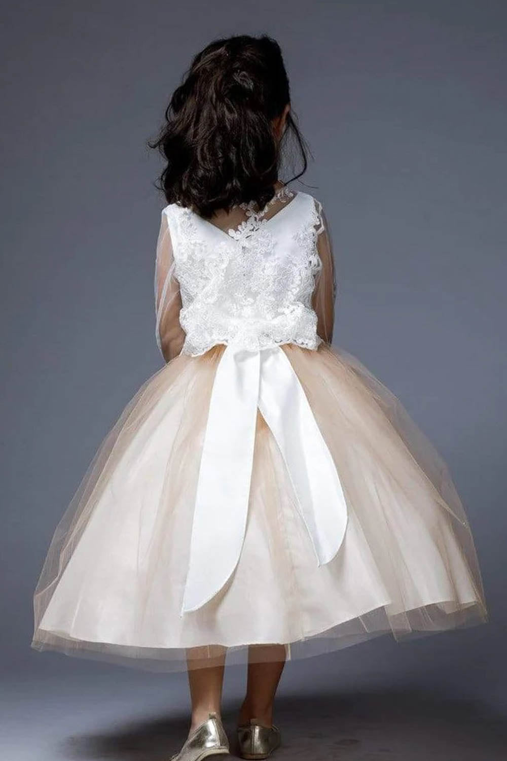 Rhinestone-Satin top with Tulle Skirt