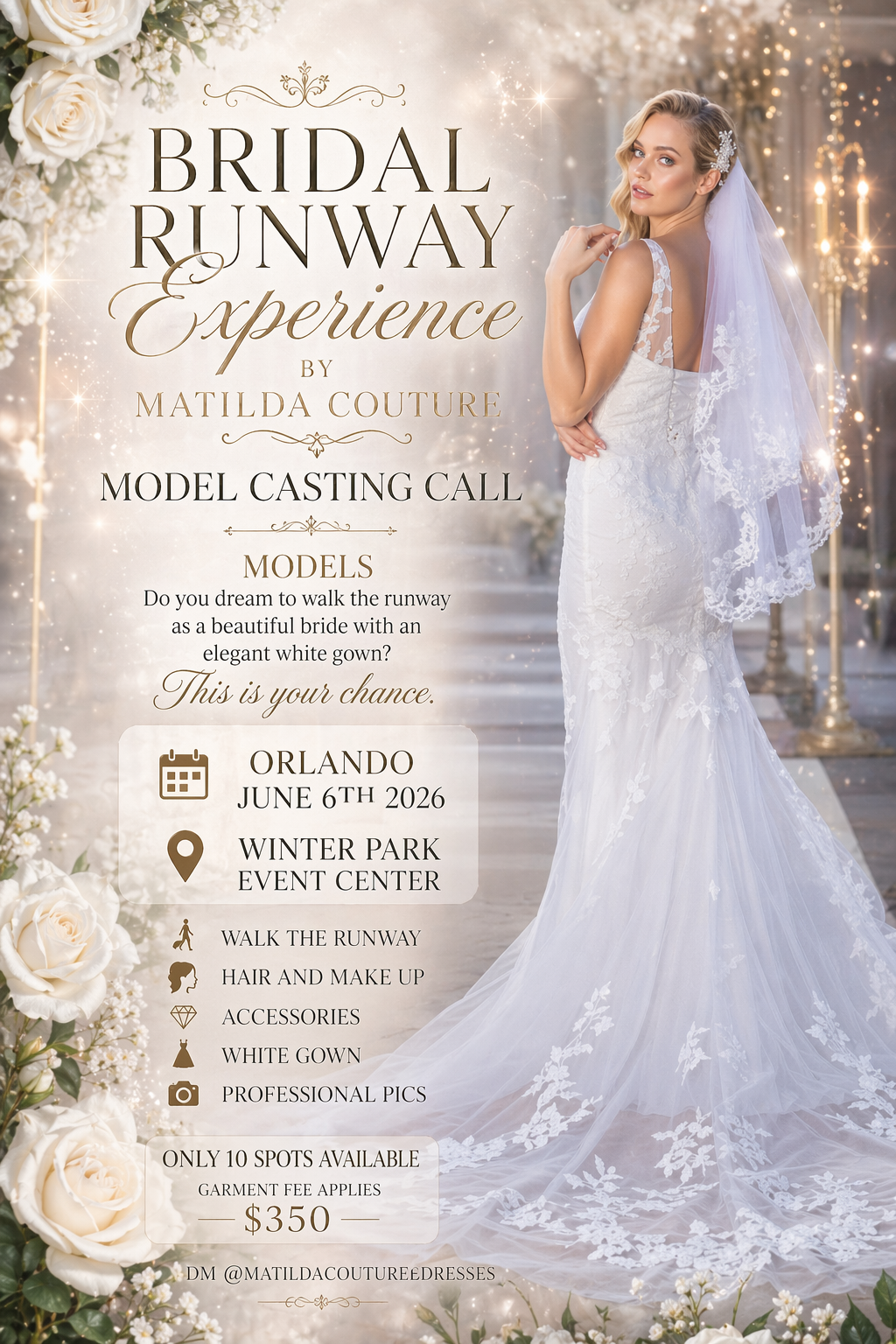 CASTING MODELS: Bridal Runway Experience by Matilda Couture