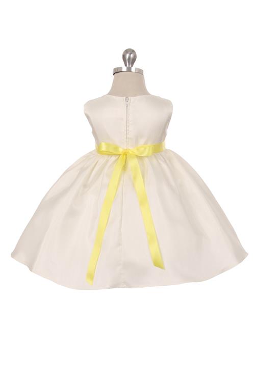 Style No. 219-F Shantung Dress Decorated with Flower Petals