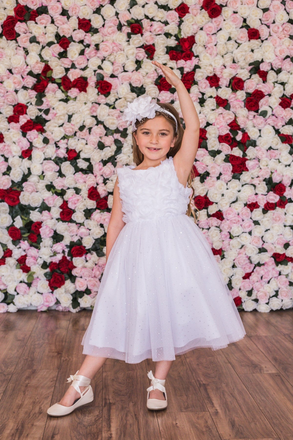 Style No. 486 3D Ruffle Glitter Skirt Dress