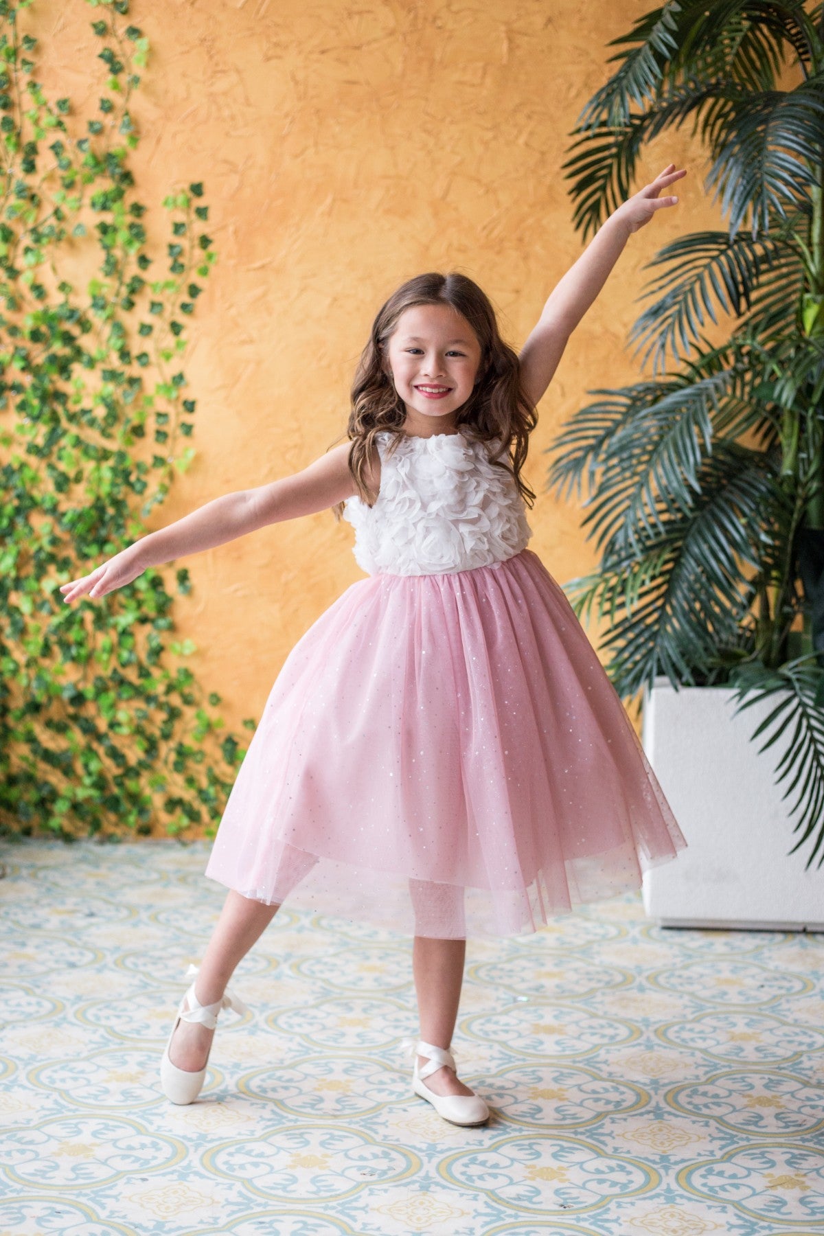 Style No. 486 3D Ruffle Glitter Skirt Dress