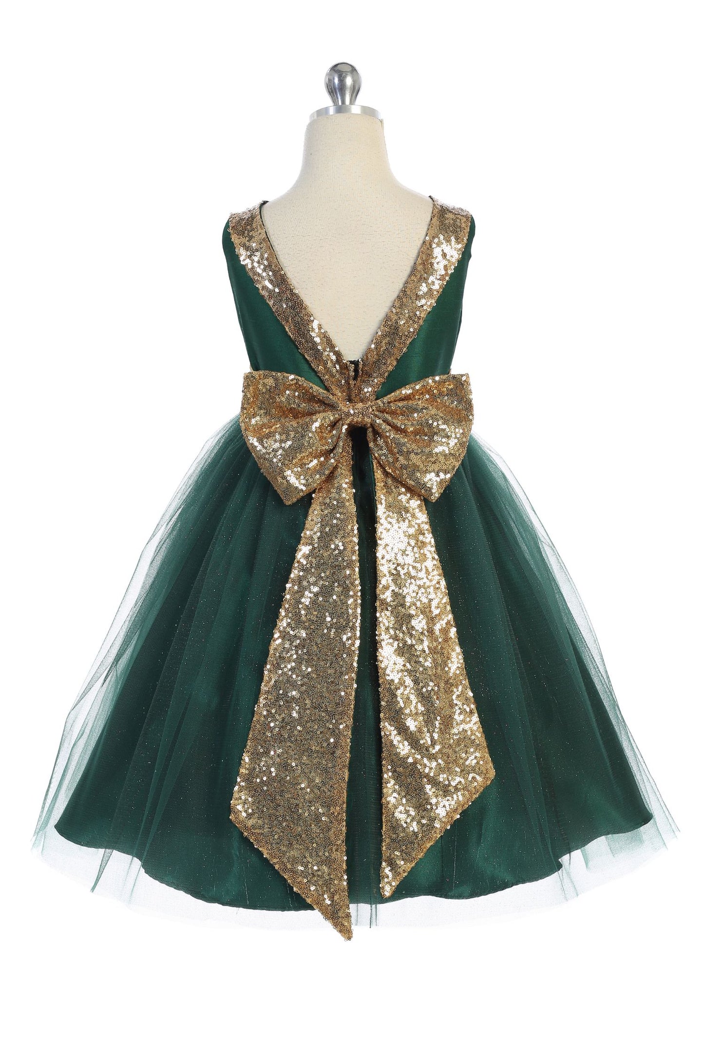 Style No. 498 Sequin Back V Dress