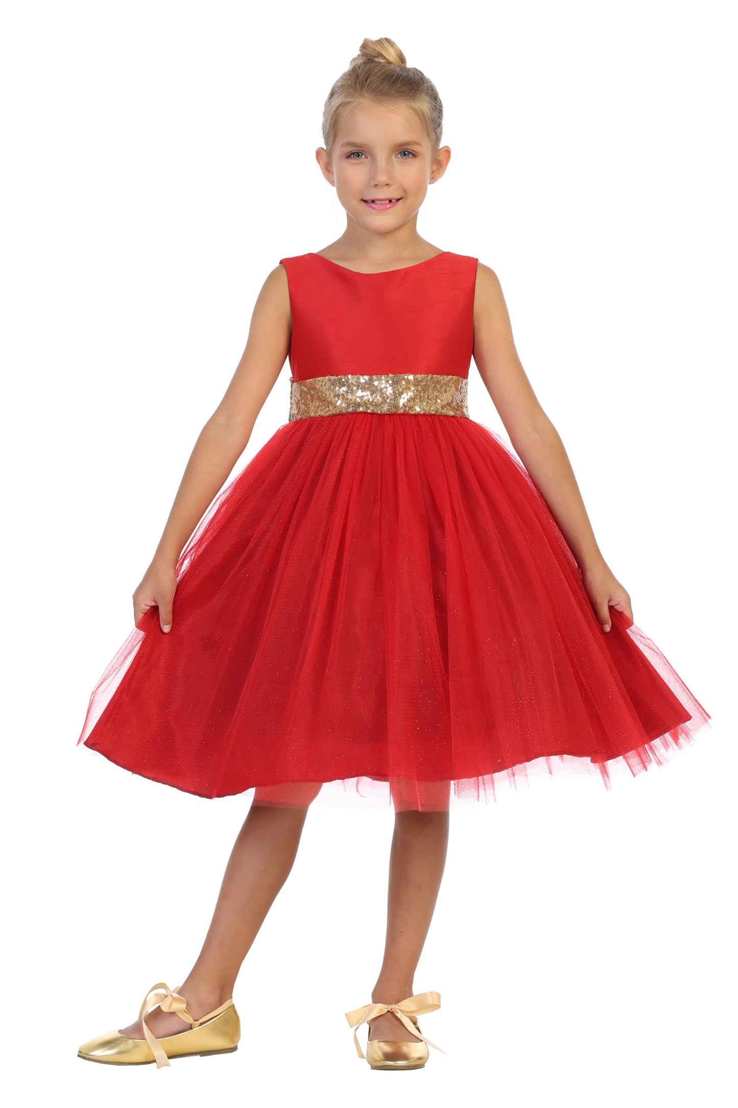 Style No. 498 Sequin Back V Dress