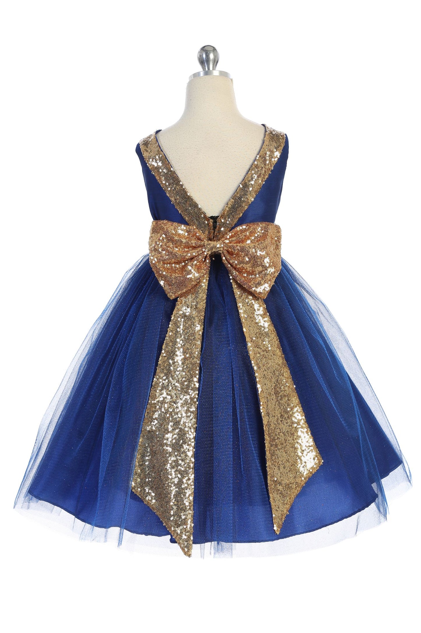 Style No. 498 Sequin Back V Dress