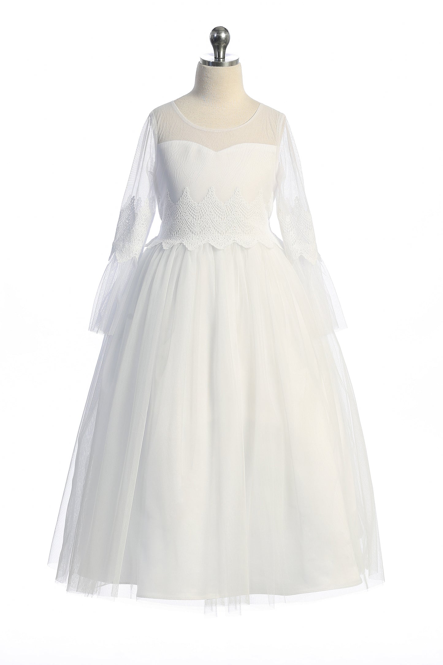 Style No. 508 Embroidery Mesh Ruffle Sleeve Dress