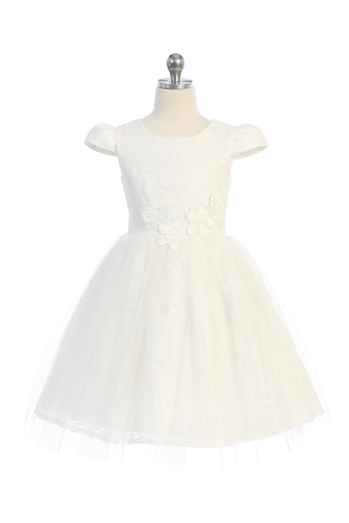 Style No. C205 Cap Sleeve Lace Mesh Dress