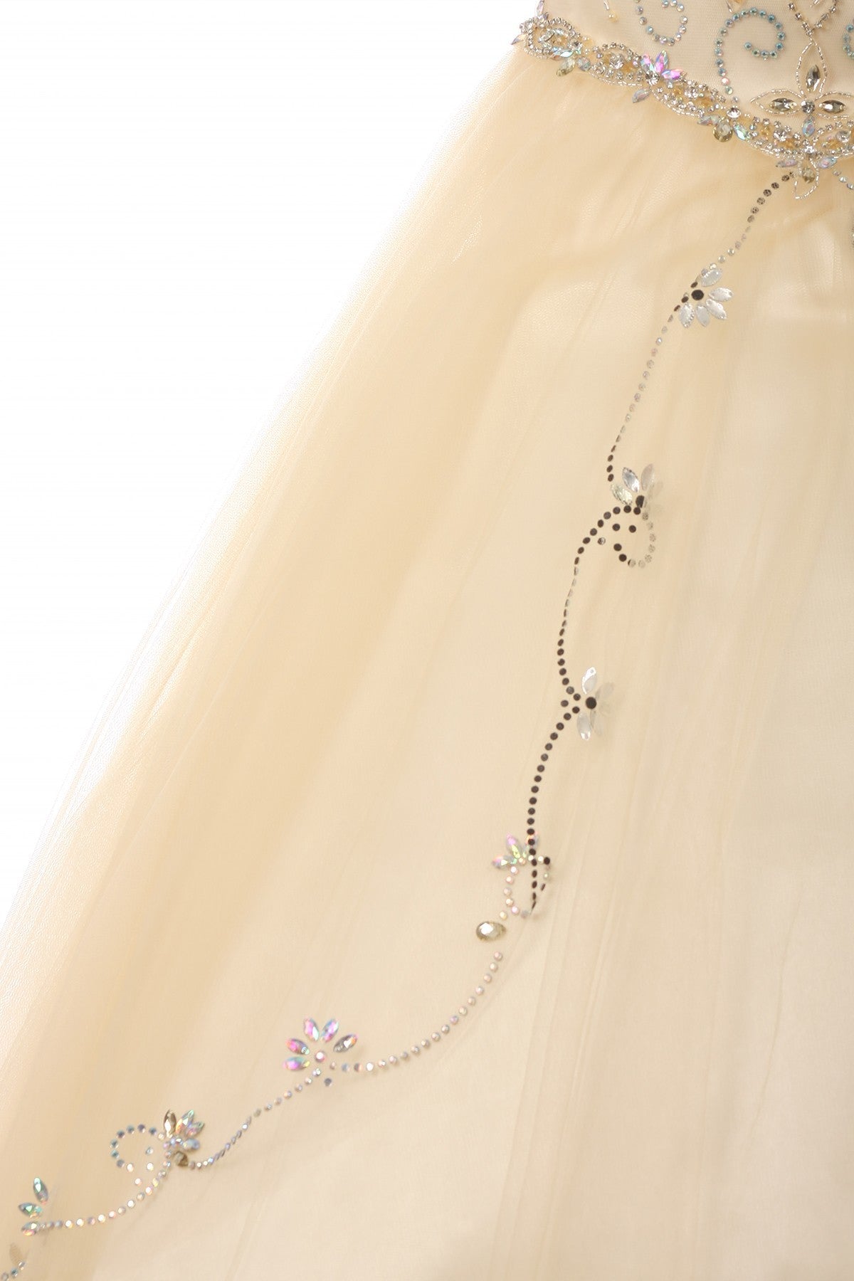 Style #8005 Gorgeous Elegant hand beaded rhinestone Bateau neckline dress