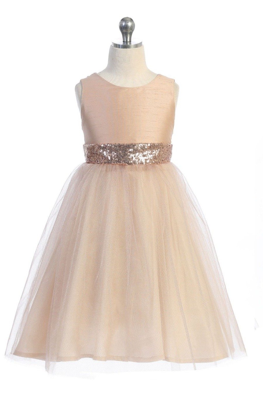 Style No. 498 Sequin Back V Dress