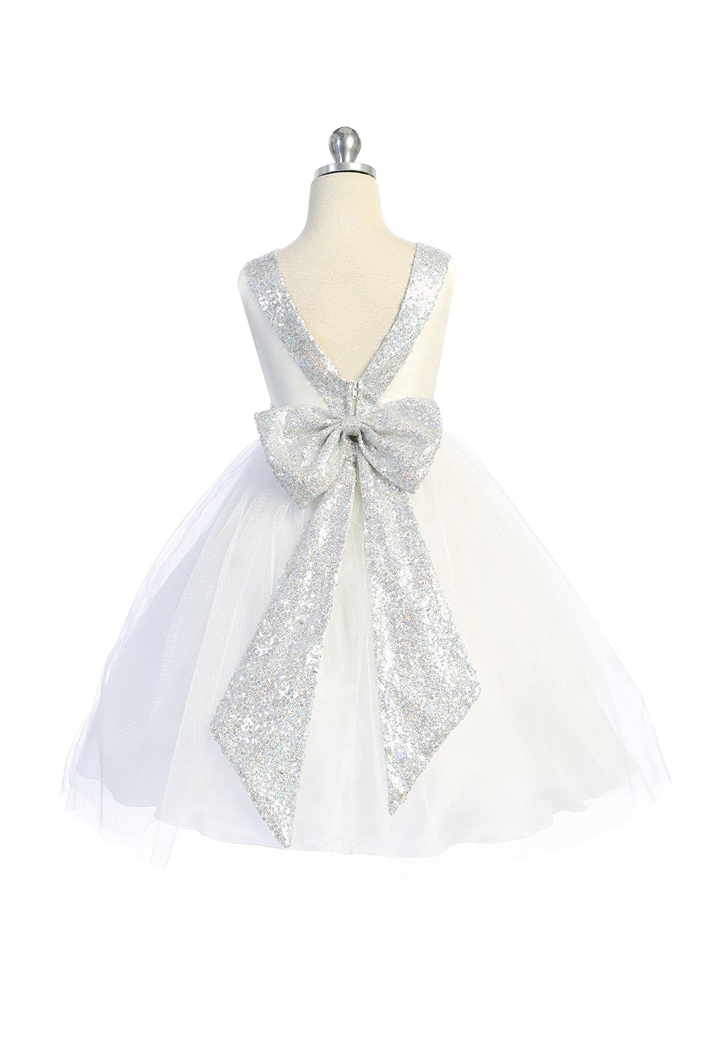 Style No. 498 Sequin Back V Dress