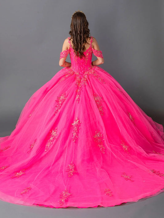 Regal Ball Gown Quinceañera Dress with Embellished Bodice and Glittering Appliqués Quinceañera Dress