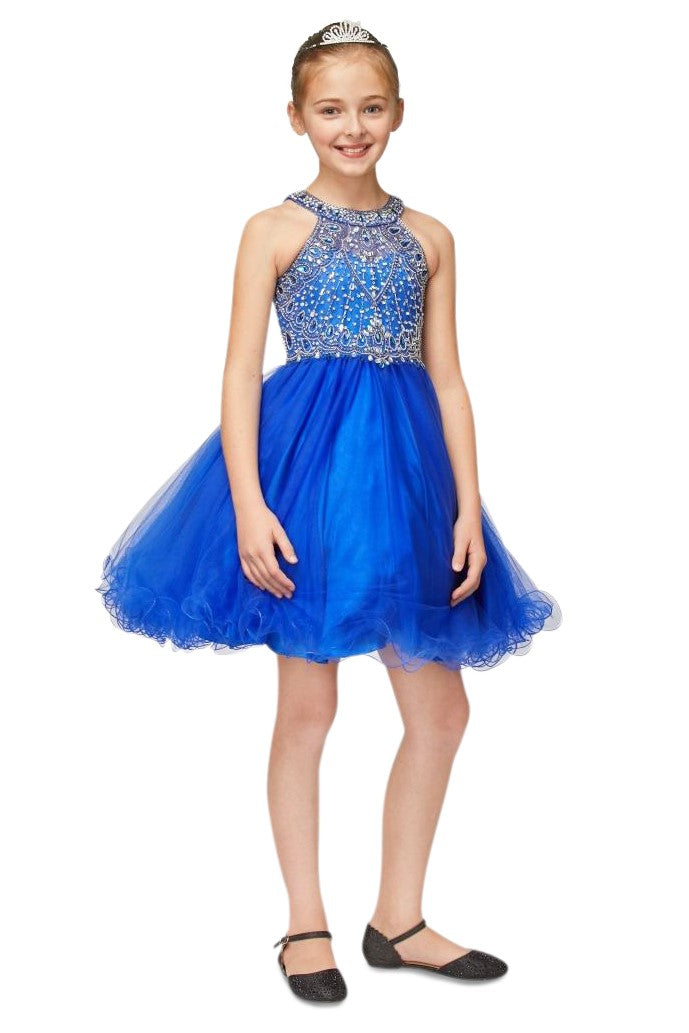 STYLE NO : 5022 Radiant Rhinestone Halter Party Dress
