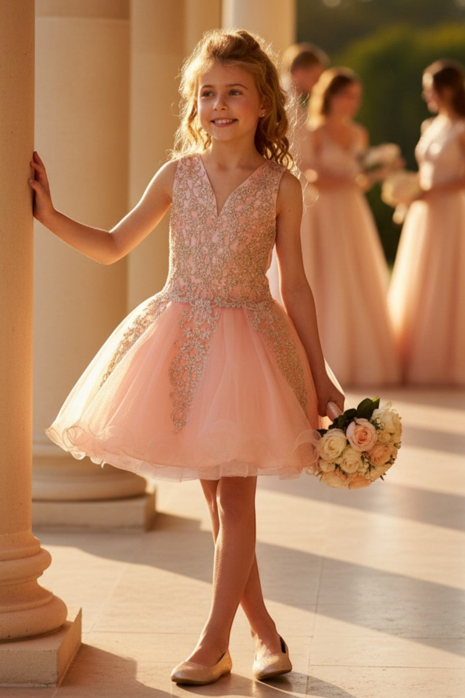 Style #5110 Elegant illusion tulle short dress