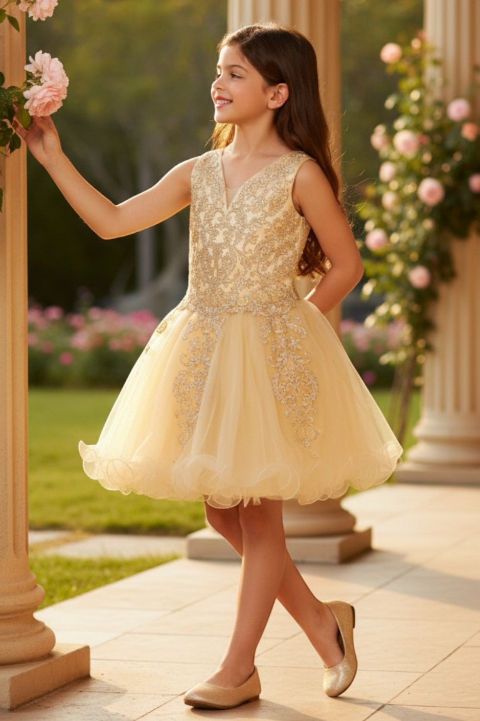 Style #5110 Elegant illusion tulle short dress