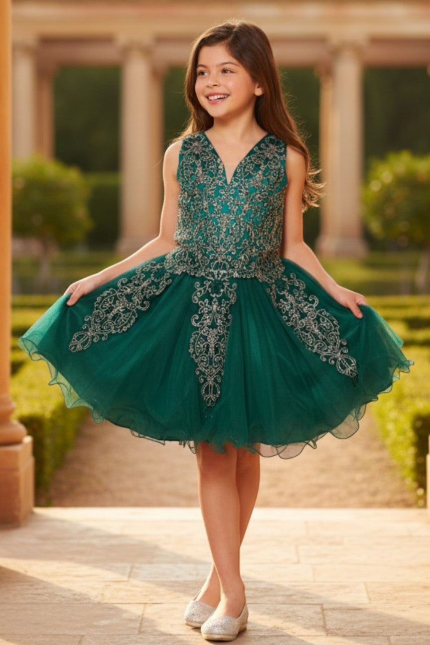Style #5110 Elegant illusion tulle short dress