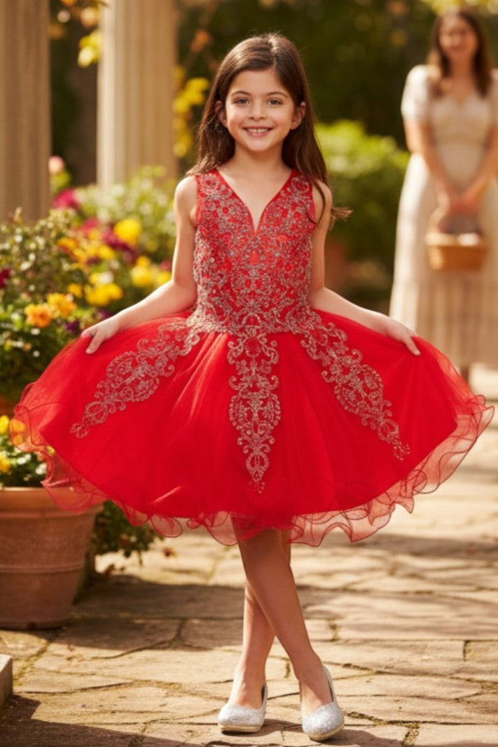 Style #5110 Elegant illusion tulle short dress