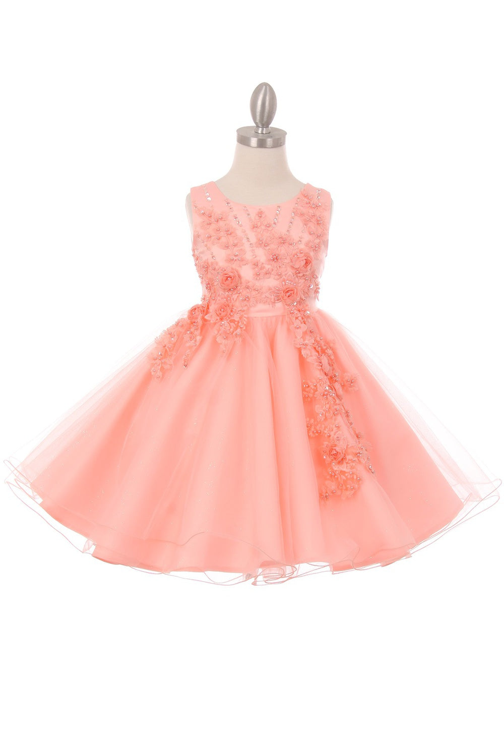 STYLE NO : 9022 Pearl Blossom Glitter Tulle Dress