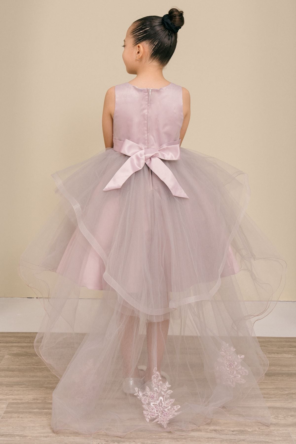 ✨ “Celestial Pearl Lace Gown” – Elegant Girls Dress STYLE NO : 9120