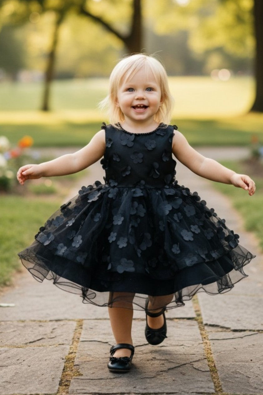 STYLE NO : 9170B 3d Daisy Tulle Flower Baby Dress
