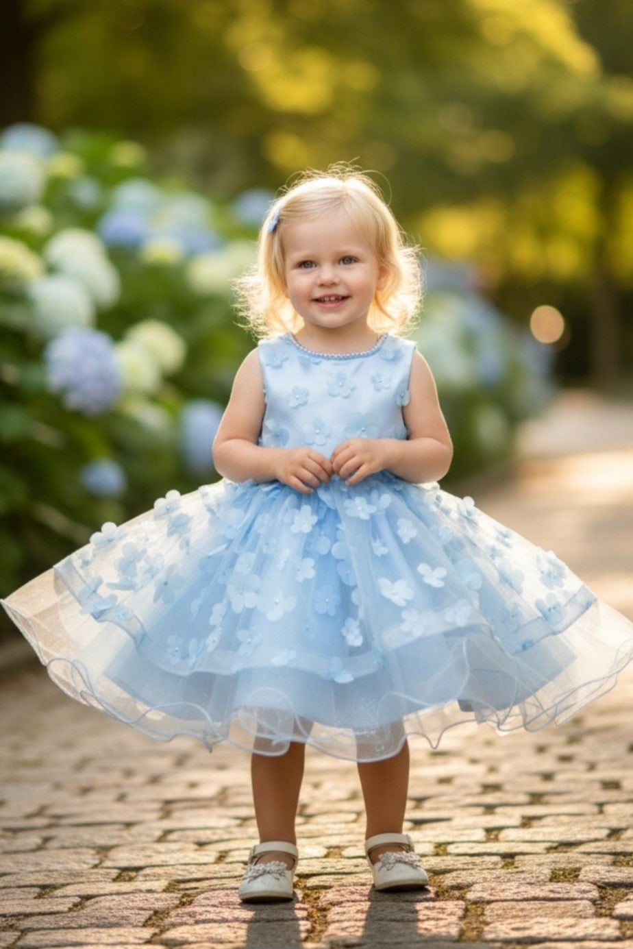 STYLE NO : 9170B 3d Daisy Tulle Flower Baby Dress