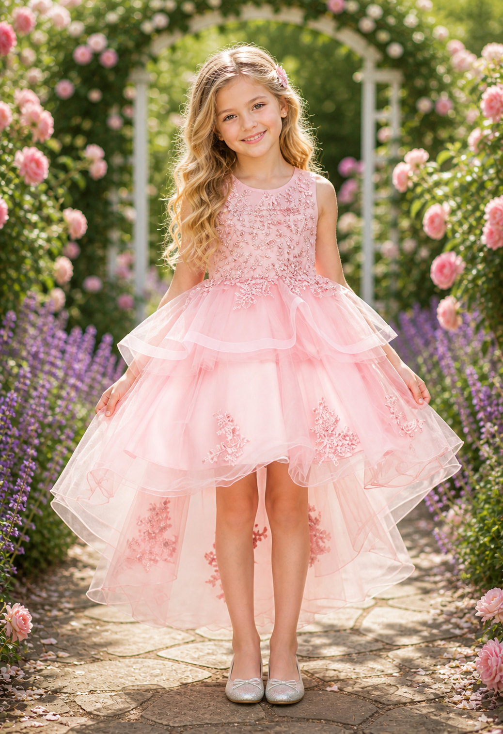 Celestial Pearl Lace Gown – Elegant Girls Dress STYLE NO : 9120