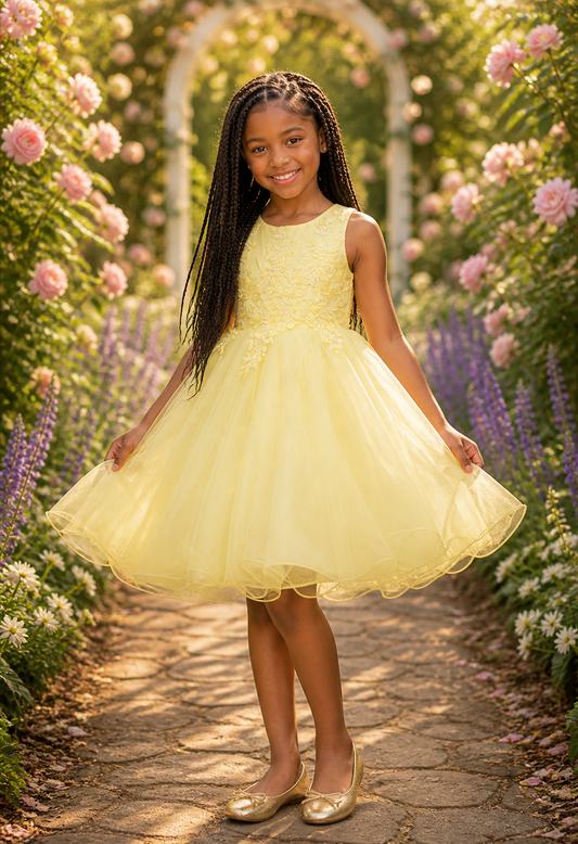 STYLE NO : 9150 super cute butterfly lace dress with glitter tulle dress