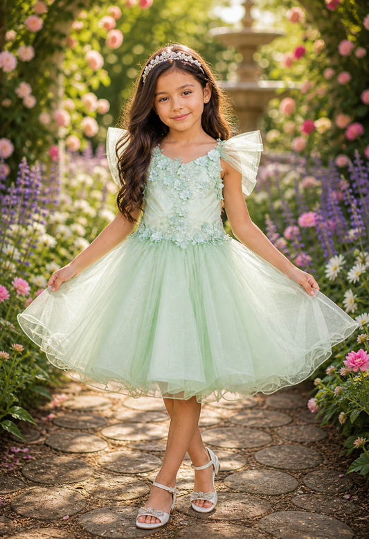 STYLE 5134 Elegant flower shoulder strap with a corset body adorned with 3D flowers perfect for your special occasion