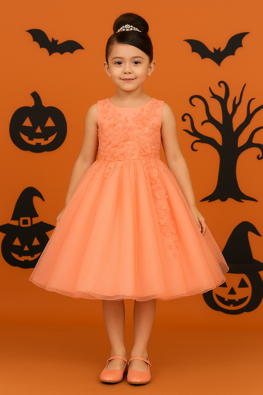 STYLE NO : 9022 Pearl Blossom Glitter Tulle Dress