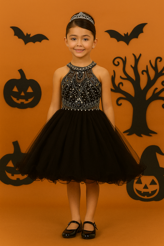 STYLE NO : 5022 Radiant Rhinestone Halter Party Dress