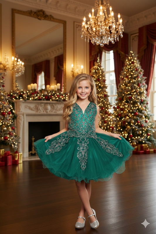 Style #5110 Elegant illusion tulle short dress