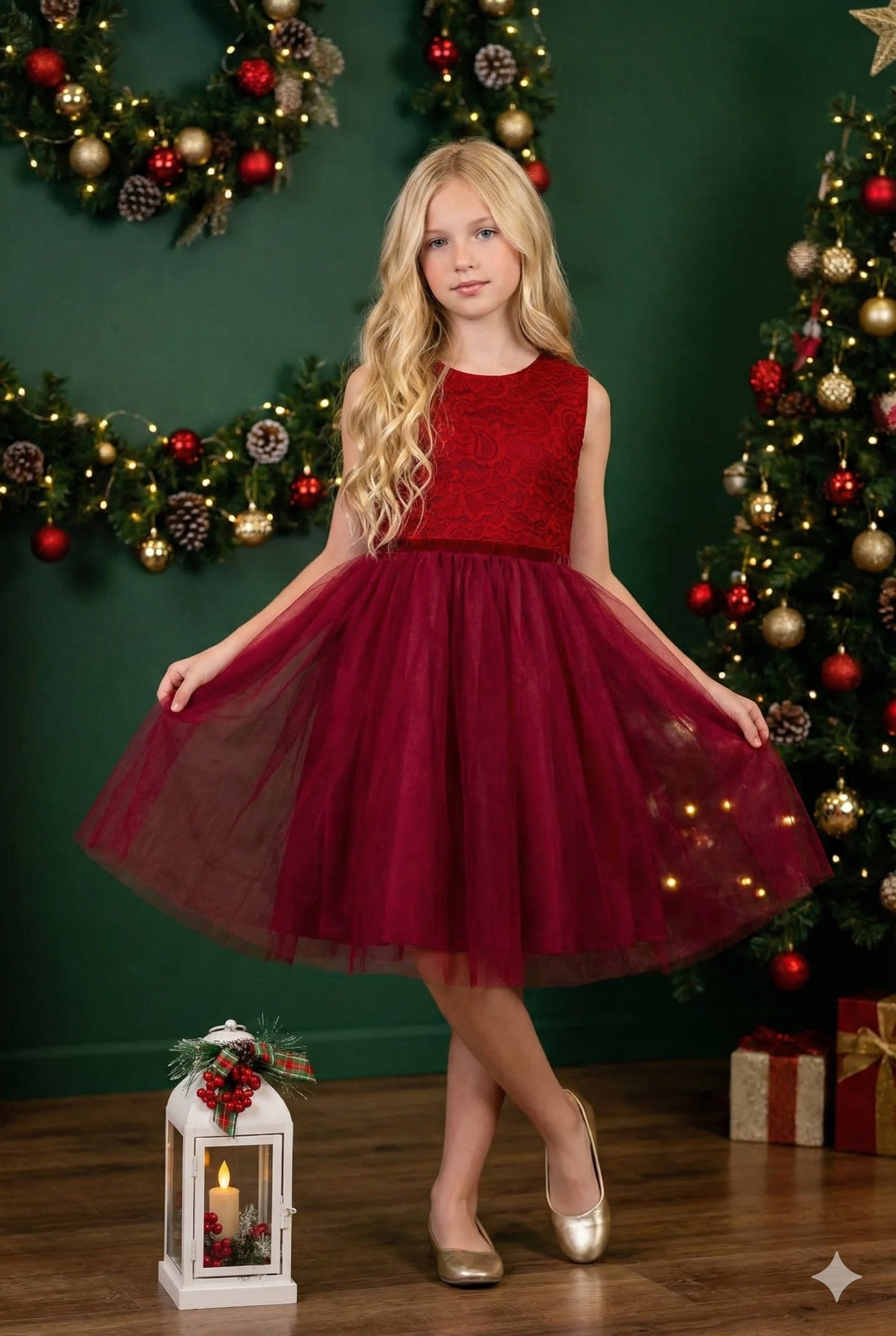 Style No. 528 Stretch Lace Tulle Dress (Plus Size)