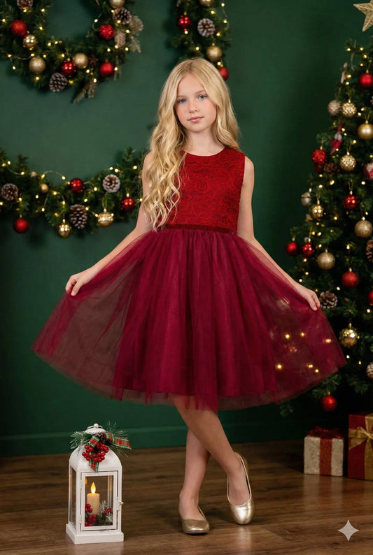 Style No. 528 Stretch Lace Tulle Dress (Plus Size)