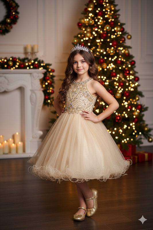 STYLE NO : 5022 Radiant Rhinestone Halter Party Dress