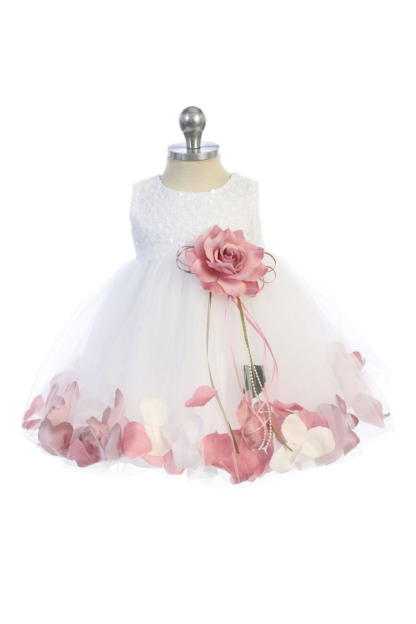 Style No. 195C Sequin Top Petal Dress