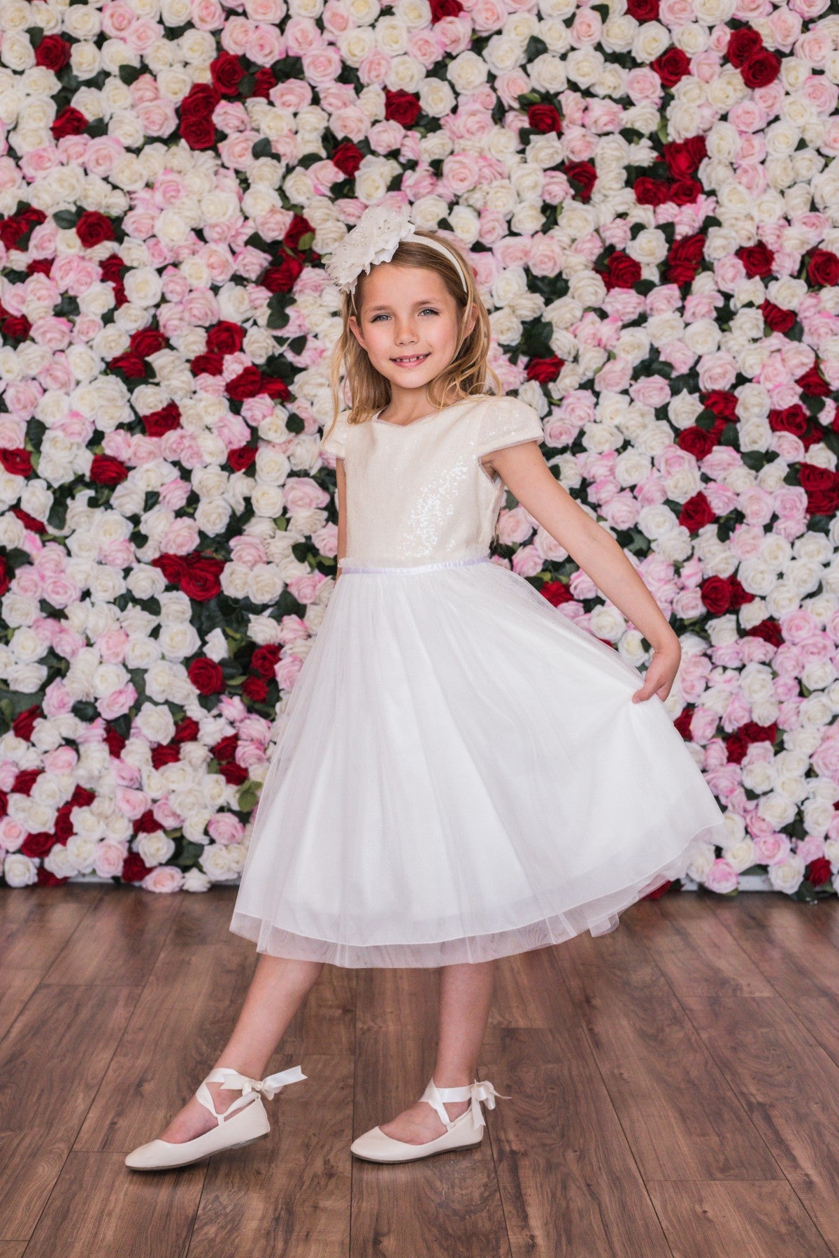 Style No. 410 Sequin Mesh Pleated Dress