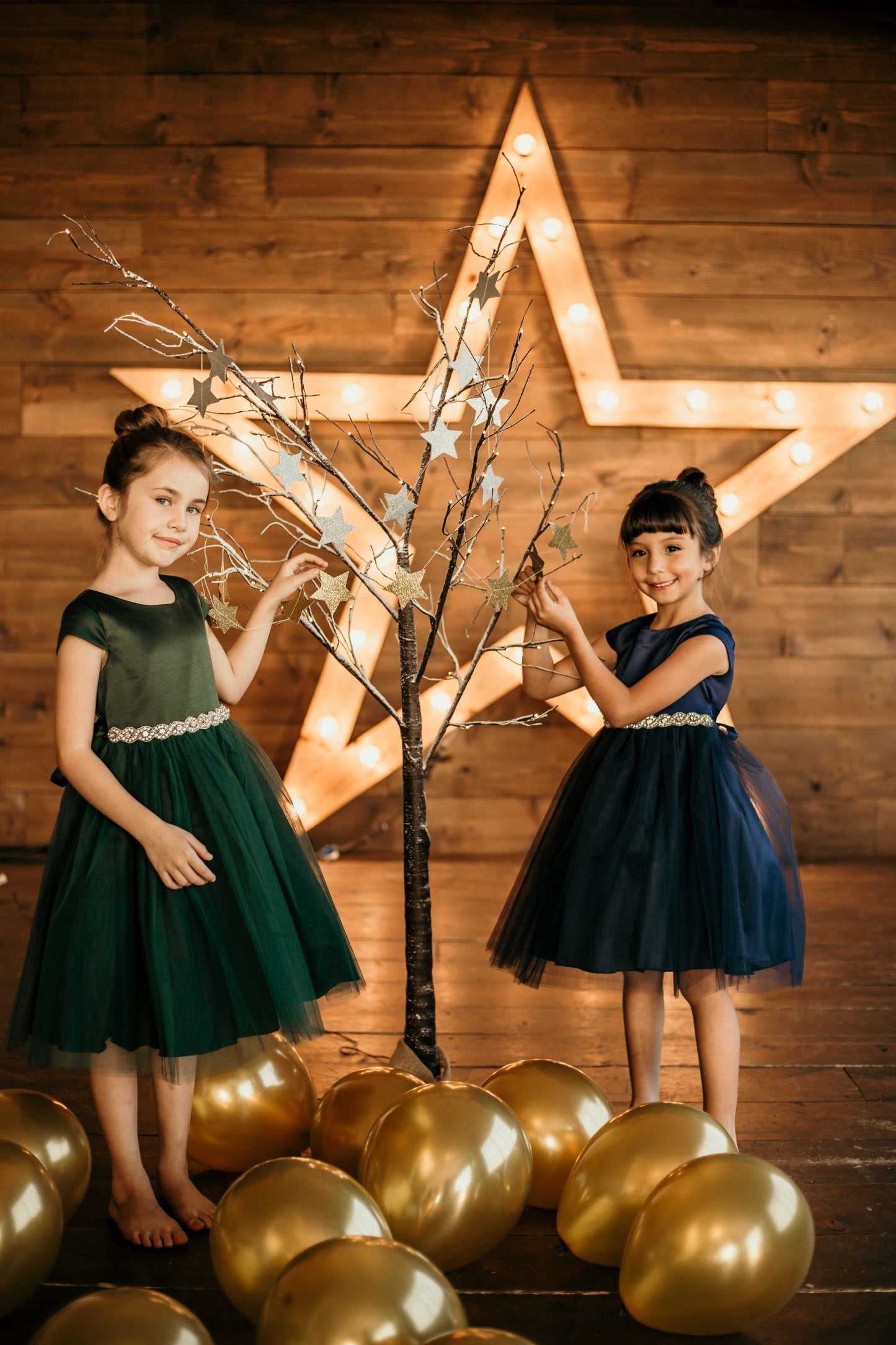 Style No. 452 Sleeve Satin Dress w/ Tulle