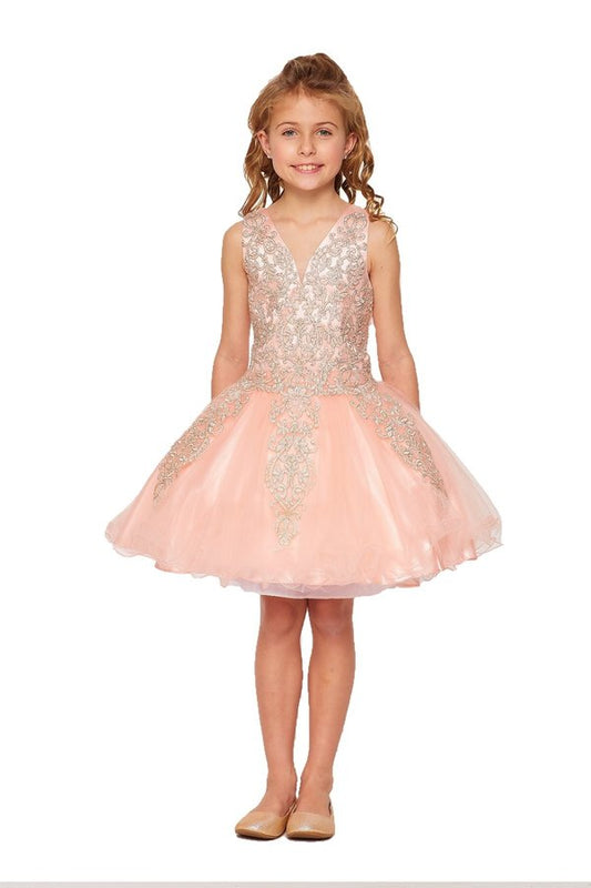 Style #5110 Elegant illusion tulle short dress